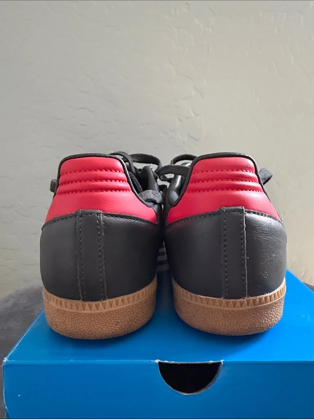 Adidas Samba OG Carbon / Better Scarlet Gum Sole - Size US Men's 8 (Women's 9.5)